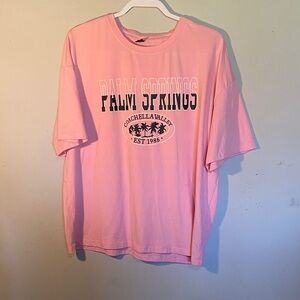SHEIN Pink Palm Springs Graphic Tee